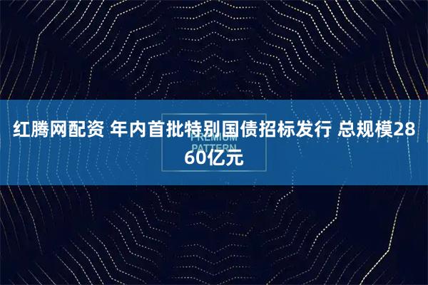红腾网配资 年内首批特别国债招标发行 总规模2860亿元